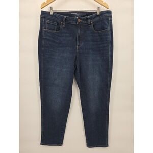 Chico's Define Me Slim Leg Ankle Jeans Size 3R US 16 XL Dark Wash Stretch